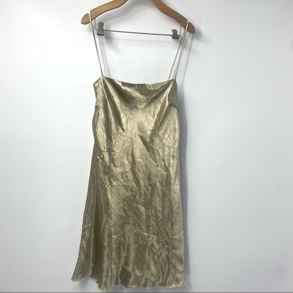 The Native One gold slip mini dress L